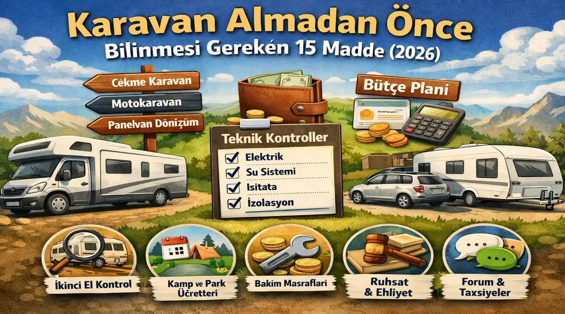 Karavan almadan önce bilinmesi gerekenler (2026): 15 kritik madde ve kontrol listesi