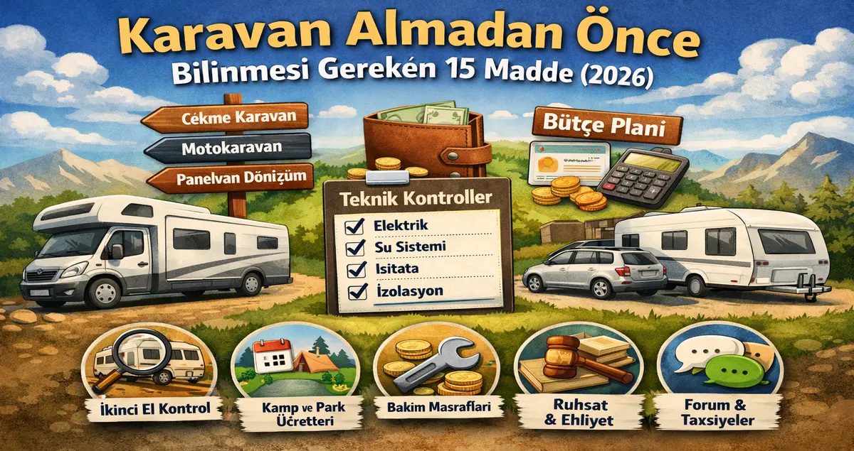 Karavan almadan önce bilinmesi gerekenler (2026): 15 kritik madde ve kontrol listesi