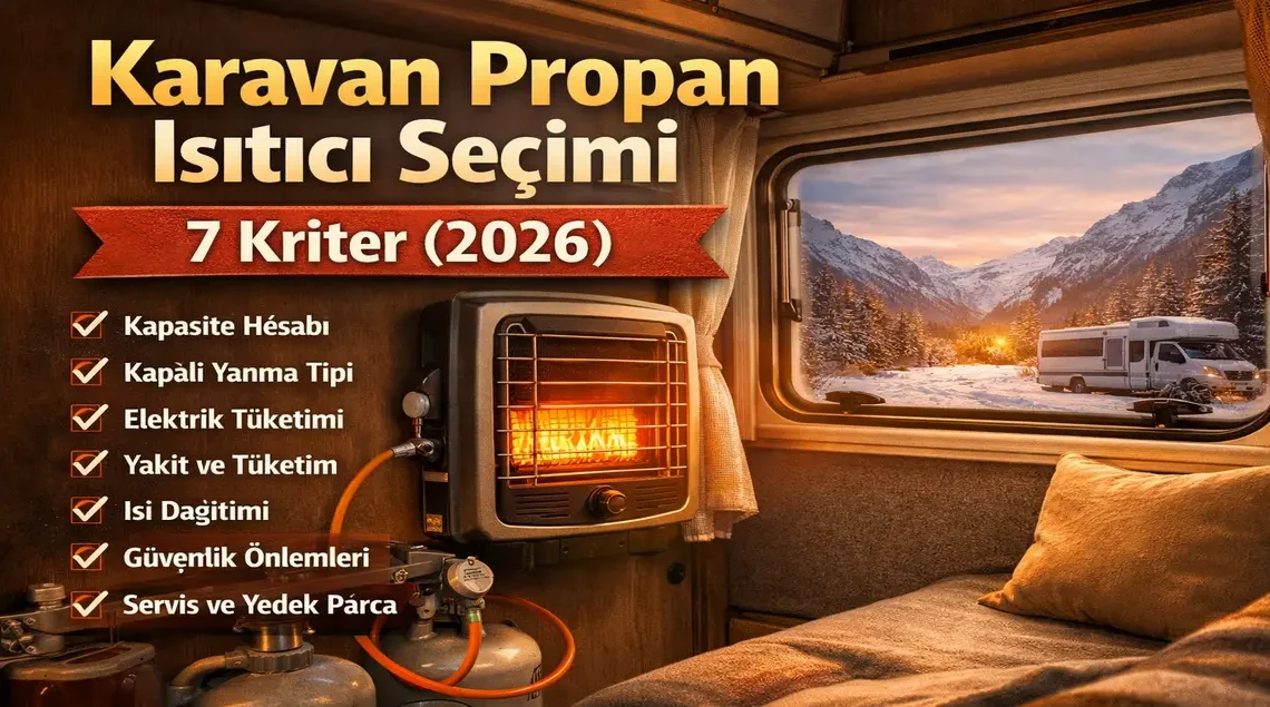 Karavan propan ısıtıcı seçimi için 7 kriter (2026)