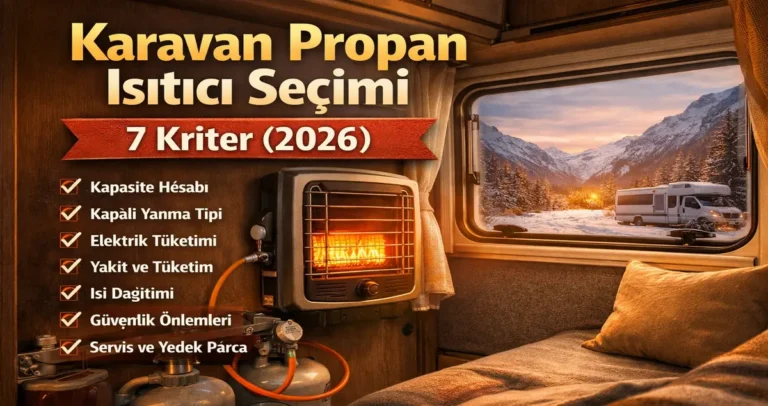 Karavan propan ısıtıcı seçimi için 7 kriter (2026)