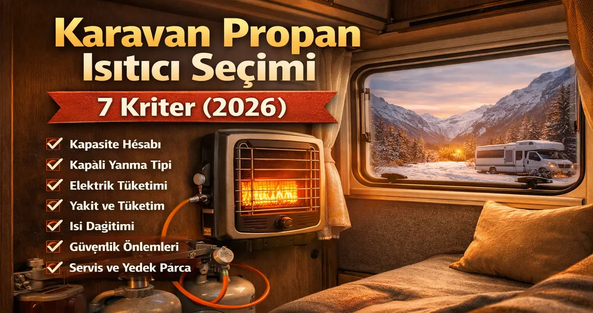 Karavan propan ısıtıcı seçimi için 7 kriter (2026)