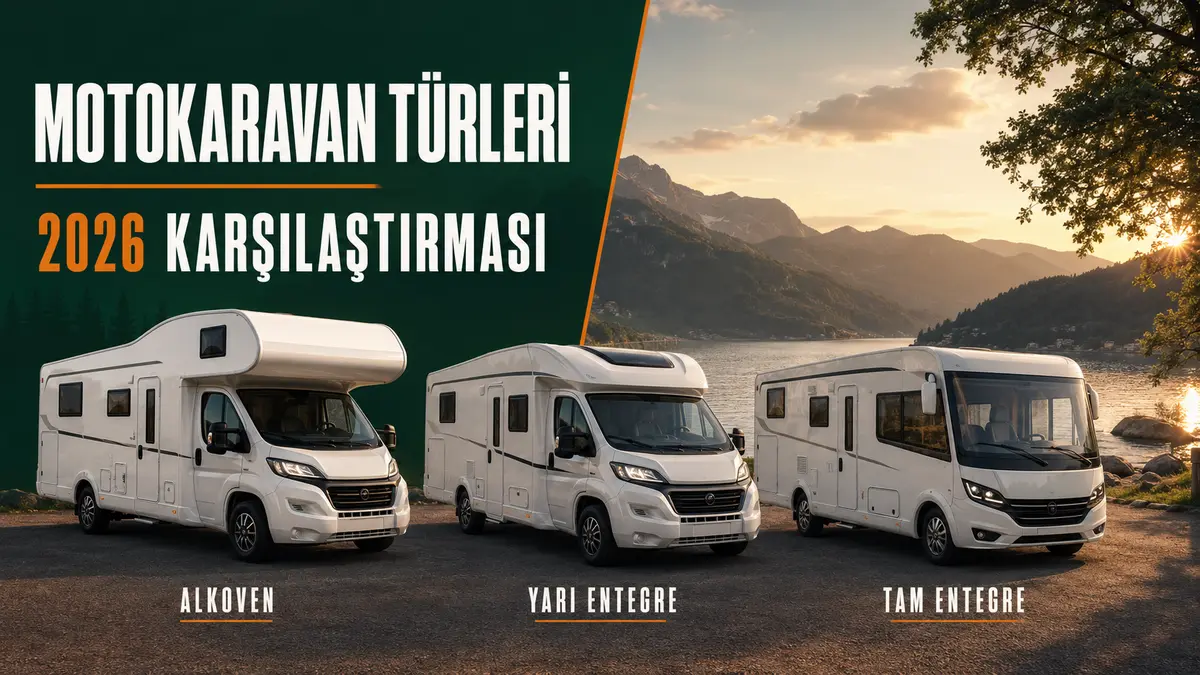 Motokaravan türleri alkoven yarı entegre ve tam entegre karşılaştırması