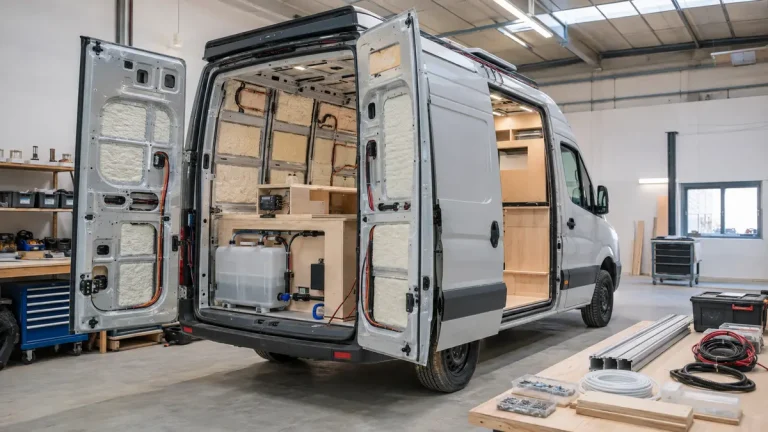 Panelvanı karavana çevirme maliyeti 2026 için tamamlanmış motokaravan dönüşümü