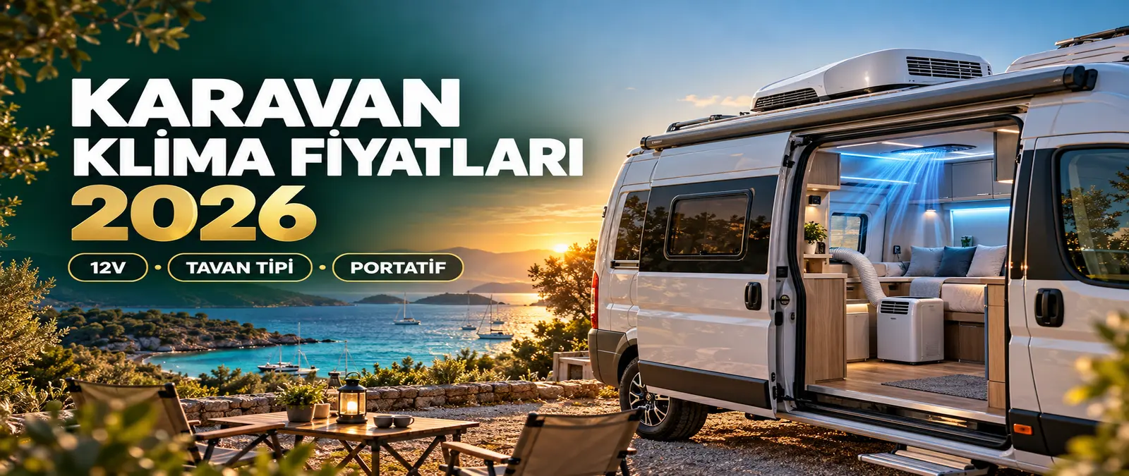 Karavan klima fiyatları 2026 için 12V tavan tipi ve portatif klima karşılaştırması